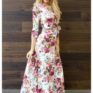PinkBlush Floral Maxi Dress